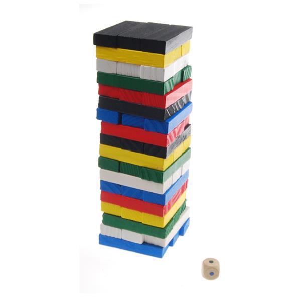 Επιτραπέζιο Jenga ξύλινο χρωματιστό 54 τεμαχίων