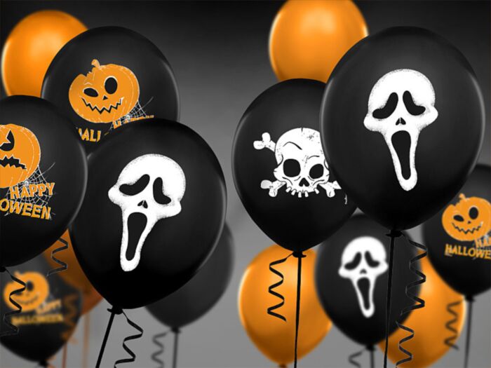 Μπαλόνια scream τρομακτικά μαύρα latex 12 ιντσών 15 τεμάχια