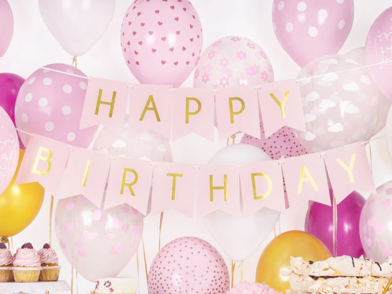 Banner Διακοσμητικό Ροζ ''Happy Birthday''