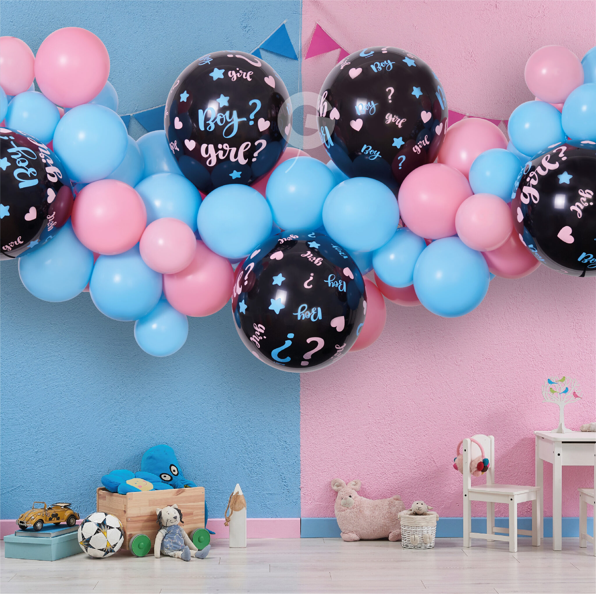  DIY Gender Reveal Γιρλάντα με Μπαλόνια (65 τεμ) 