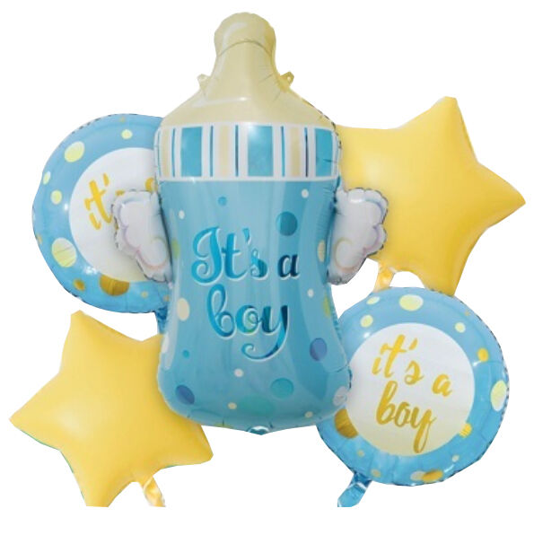  Μπαλόνια Σετ It's A Boy Μπιμπερό και Foil (5 Τεμάχια)