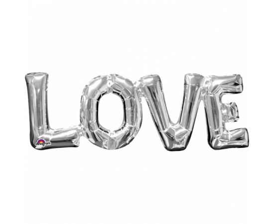 Μπαλόνι Φόιλ Γράμματα Love Ασημί