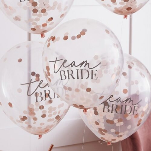  Σετ μπαλόνια με κομφετί “Team Bride” (5 τεμ)